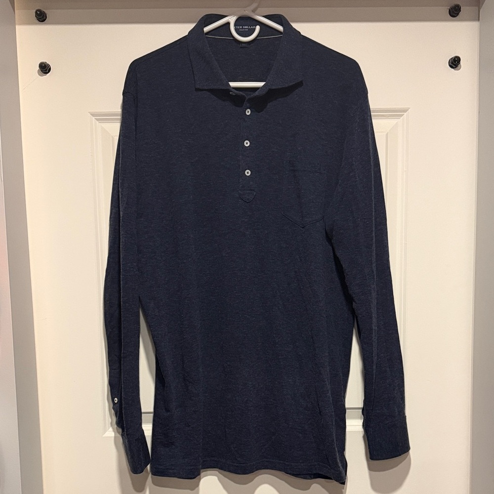 Peter Millar Men's Long-Sleeve Polo Shirt - XL